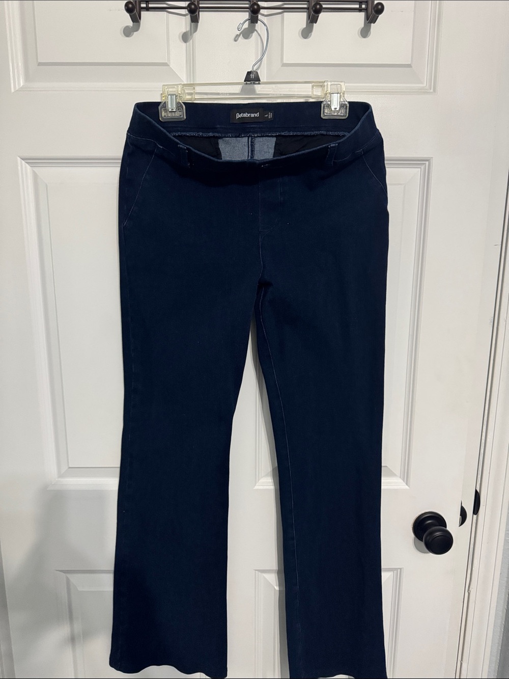 Betabrand Dark Denim Kick Bootcut Pants